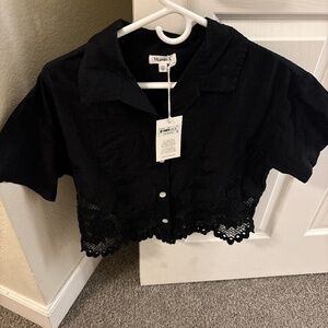 Vitamin A swimwear linen lace top with tags extra small